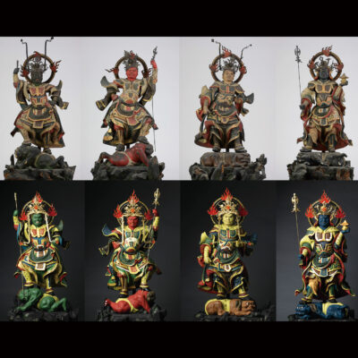 愛染明王と四天王の修復が完了しました。