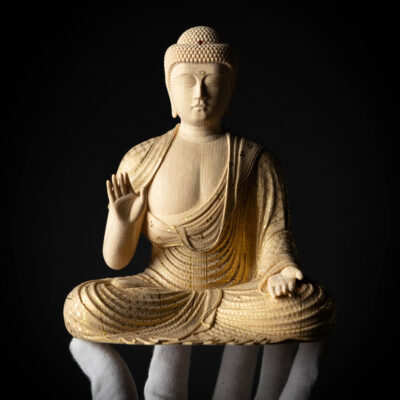 截金入り釈迦如来坐像完成です。