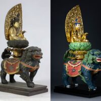 不動明王と文殊・普賢菩薩の修復が完了しました。