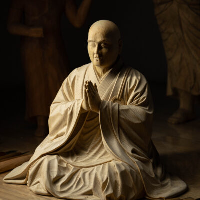 善導大師、法然上人像制作中です。