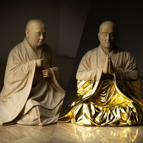 善導大師、法然上人像の制作が進んでいます。