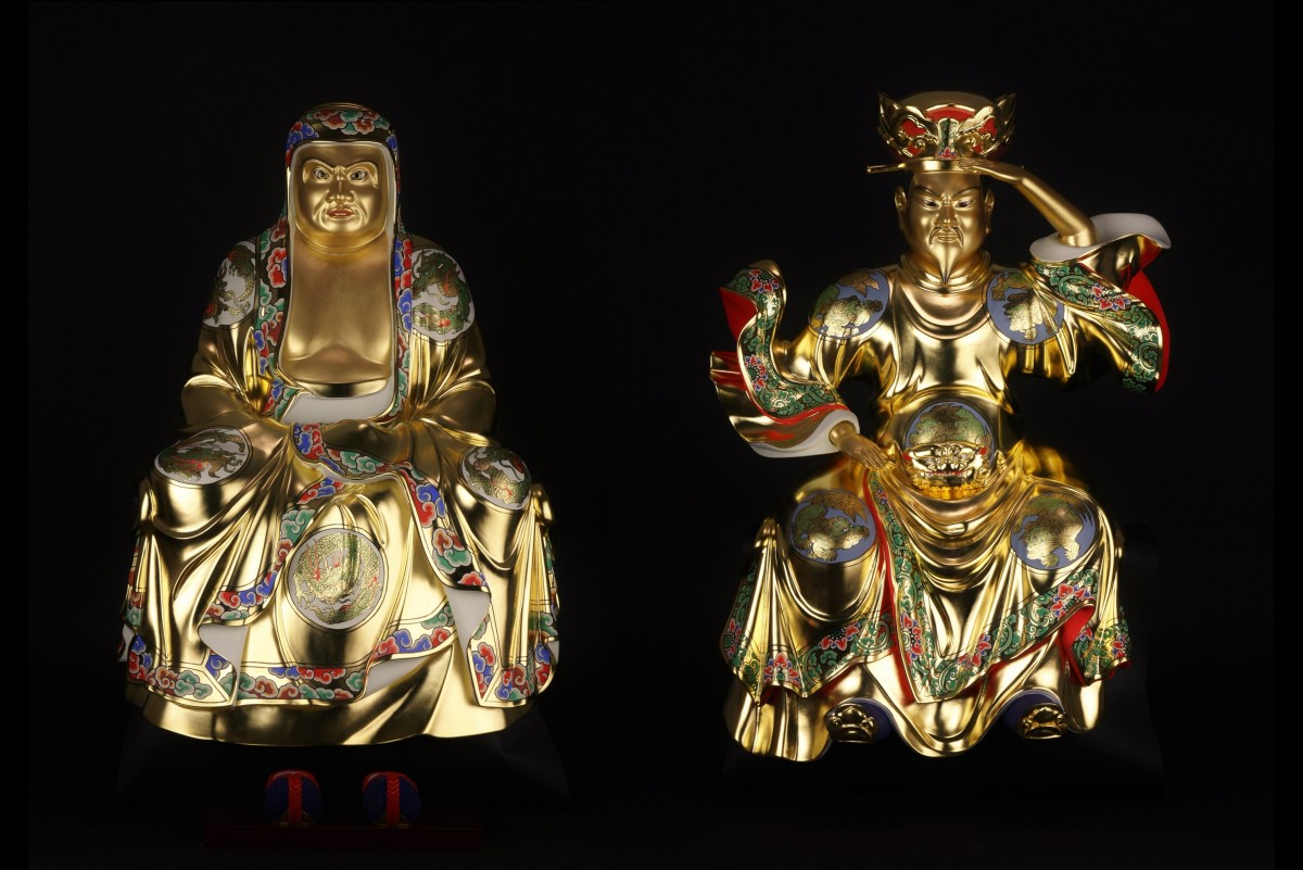 金色の達磨大師・大権修利菩薩像が見事に蘇りました〇 | 京都の仏師 